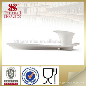 Placas laterales de pastel de postre de cerámica personalizadas con taza